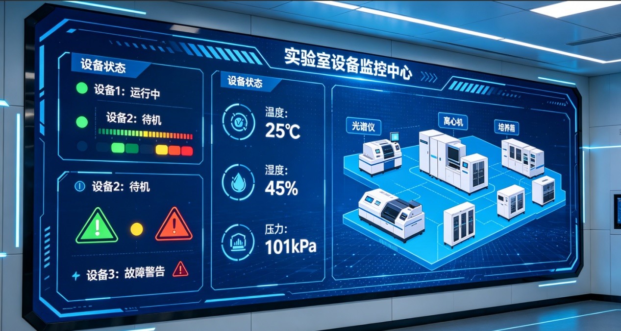 实验室设备实时监控大屏预警，为实验室智能管理赋能